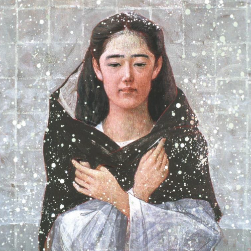 「雪・ショール」 1990年 S30号 油彩・テンペラ